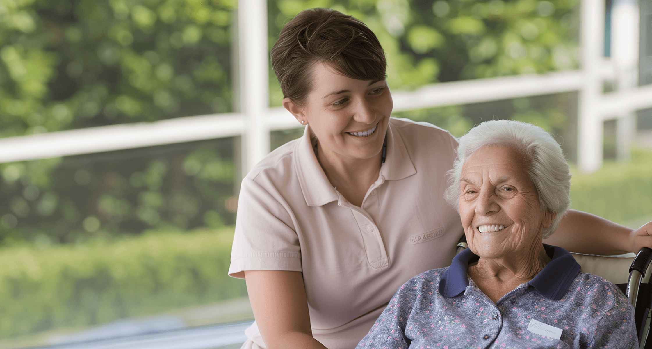 Cuidadora y adulto mayor